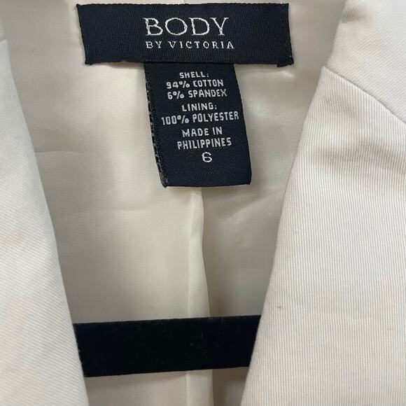 Y2K Body by Victoria Victoria's Secret Button Front Beige Blazer Jacket Womens 6 - Picture 4 of 4